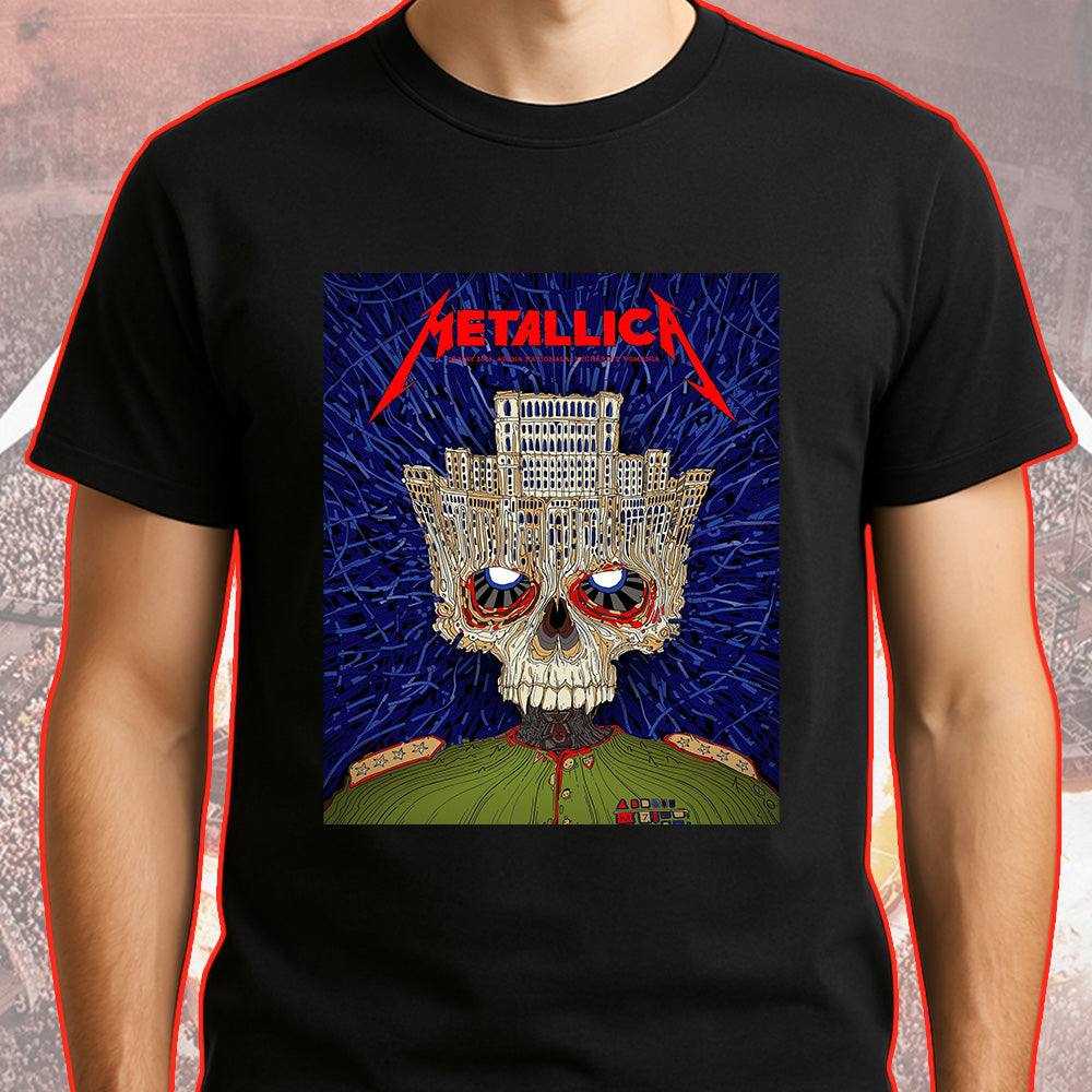 Metallica M72 World Tour Bucharest Romania May 13 2026 Arena Nationala skull black graphic T-shirt
